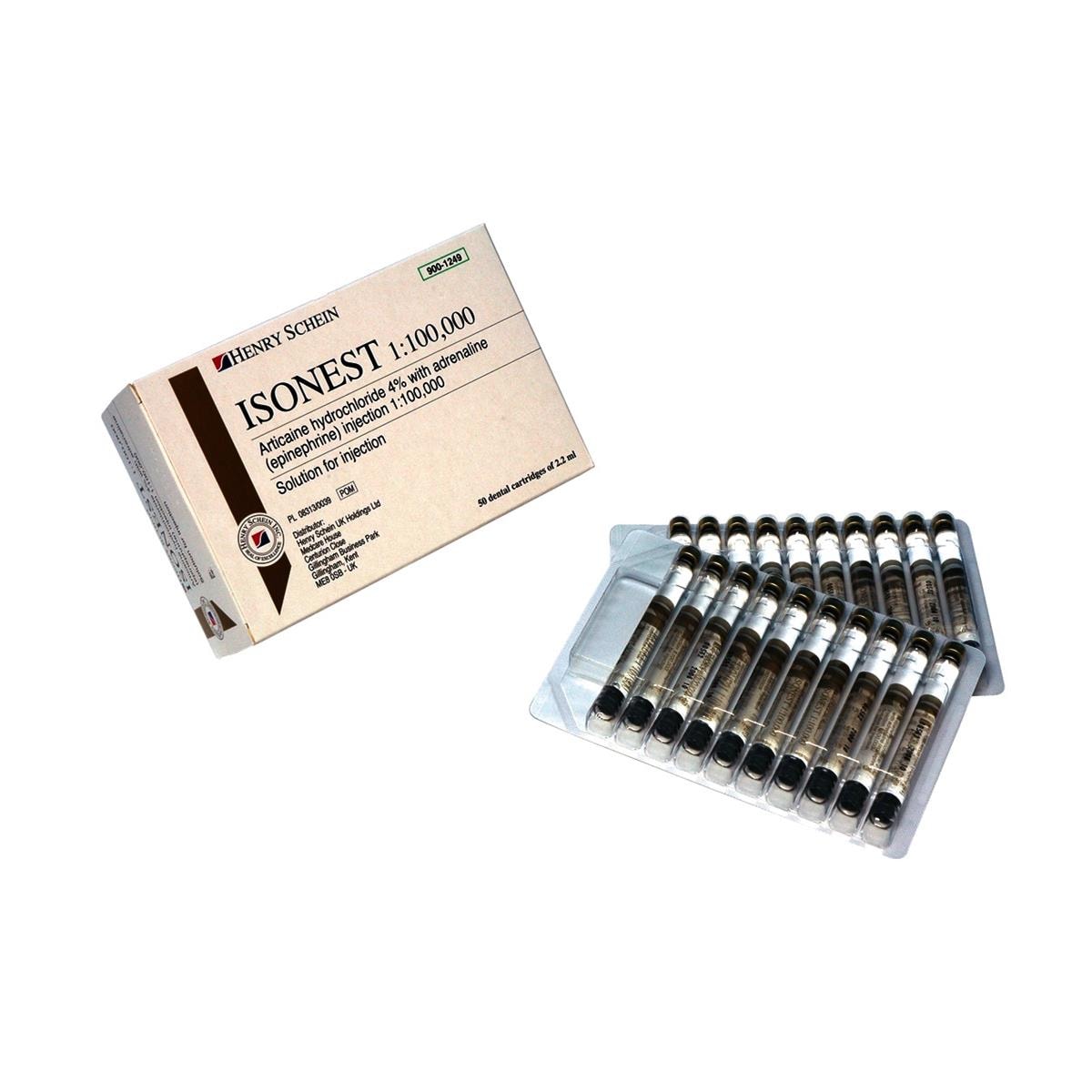HS Isonest 1-100000 2.2ml 50pk - For alternatives see Anaesthetics section, Injectables/Cartridges