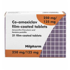 Co-Amoxiclav 250/125mg Tablets 21pk