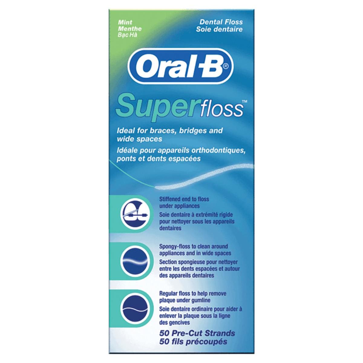 Oral-B Superfloss 50 Strands Mint 12pk